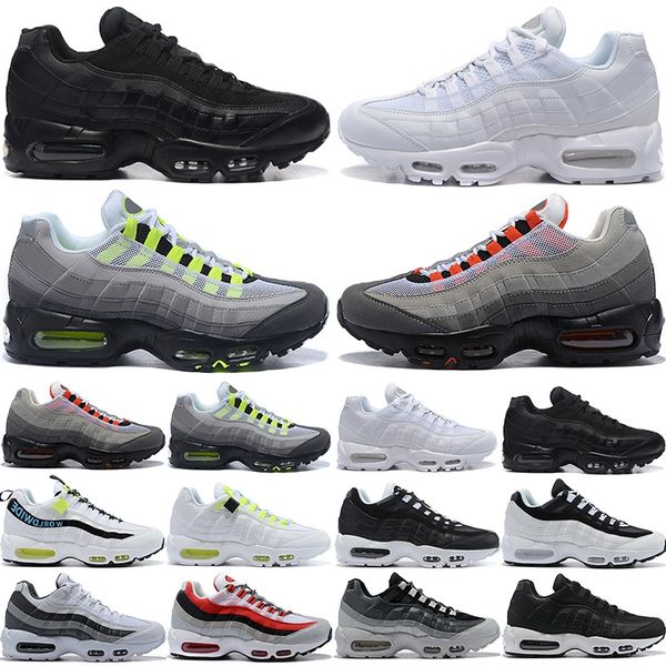 

running shoes for men mens trainers triple black white neon solar red mens sports shoes sneakers size 40-45 ing, White;red