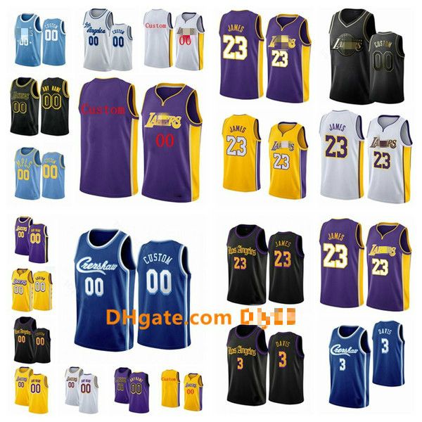 

custom los angeles lakers jersey 8 bryant lebron 23 james kyle 0 kuzma city swingman edition basketball jerseys golden, Black;red