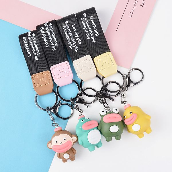 

cute blame expression key chain anime keychain lanyard keychain handbag children's toy pendant 2020, Silver