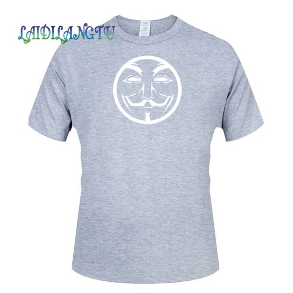 

funny anonymous round white stencil mask t-shirt men t-shirt short sleeve o-neck fashion t shirt