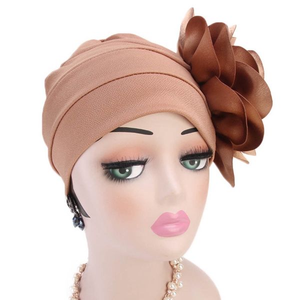 

new fashion women floral lace turban hat india muslim hairnet chemo cap flower bonnet beanie, Blue;gray