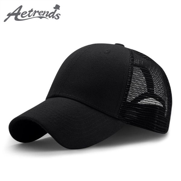 

ball caps [aetrends] 2021 summer sport mesh baseball men or women outdoor snapback bone breathable hats z-6273, Blue;gray