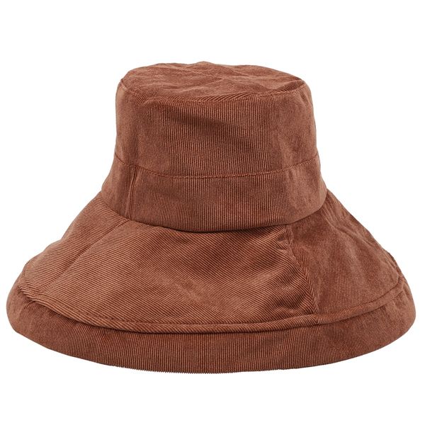 

corduroy fisherman hat wild big pot basin japanese literary hat curling casual, Blue;gray