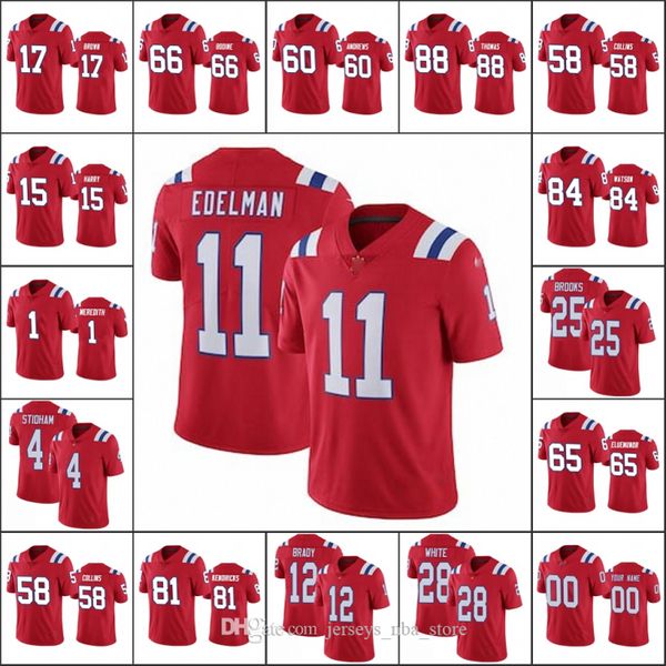 

New England Patriots Men #11 Julian Edelman 1 Cam Newton 12 Tom Brady 28 James White Custom Women Youth NFL Football Jersey
