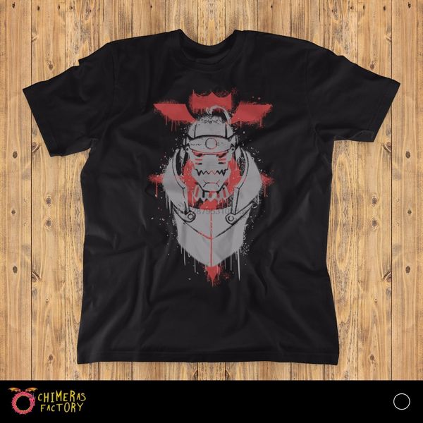 

2020 letter print alphonse t-shirt elric fma fullmetal alchemist anime manga t-shirt casual man tees