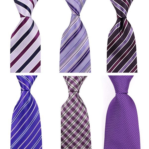 

2020 new fashion ties men business 8cm purple striped silk tie wedding ties for men designers brand with gift box, Black;gray