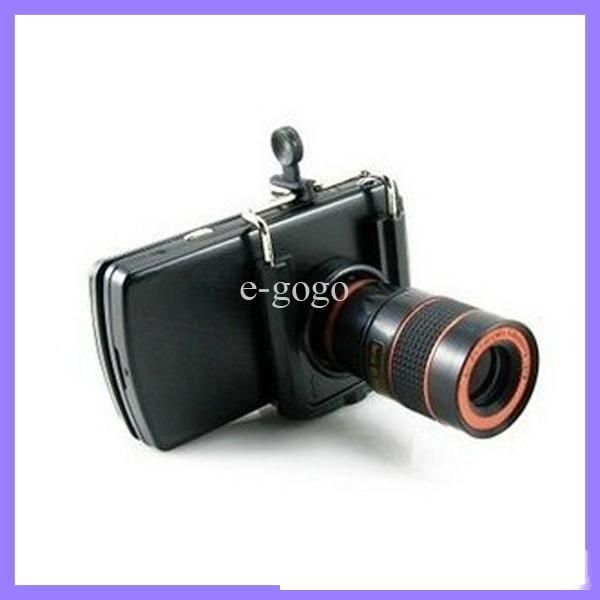 

8x zoom optical lens with phone clips eightfold mobile phone telescope for iphone 4 5s smartphone universal