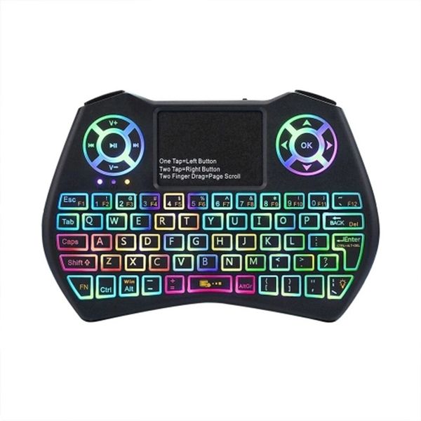 

2,4 led rgb подсветкой беспроводная клавиатура с touchpad mouse пульт дистанционного управления для android tv box pc projector