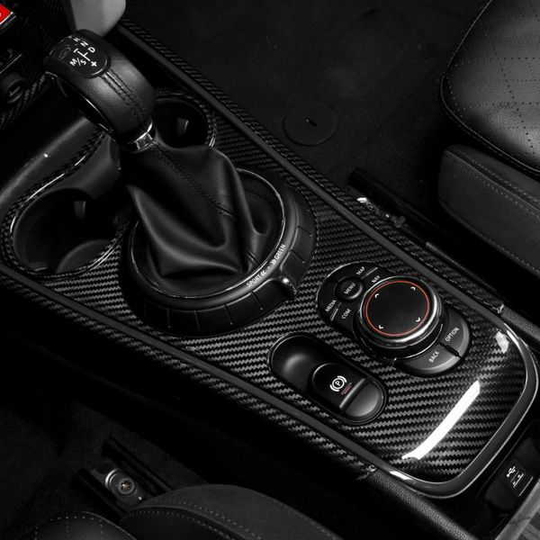 

real carbon fiber central control panel trim customized for mini cooper f60 interior accessories f56