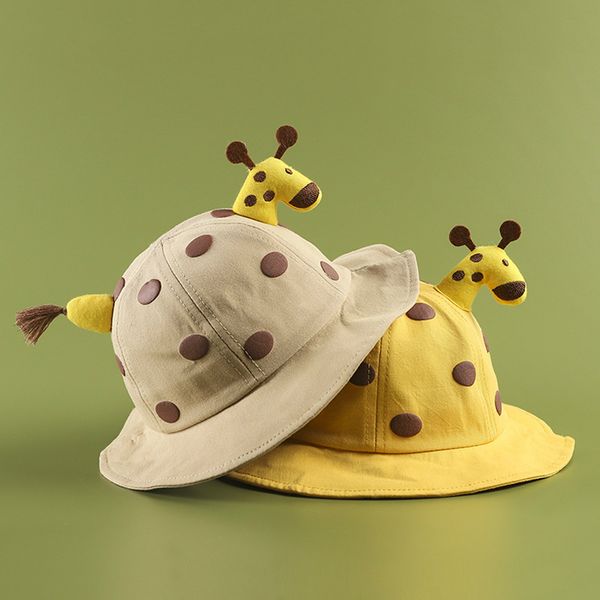 

sunhats girls boys lovely giraffe doll decorate bucket hat kids dot solid breathabletoddler fisherman hat children accessories