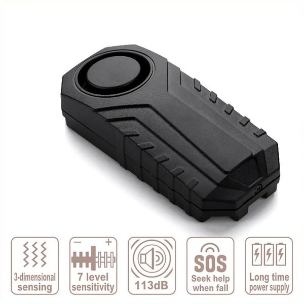 

wireless bicycle alarm anti-theft vibration safety sensor displacement sensor alarm vibration sensitivity adjustable remote alar