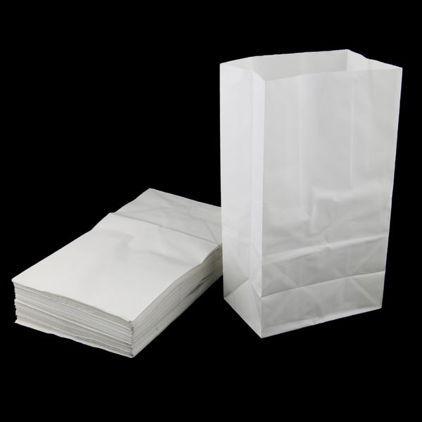 

oilproof kraft paper food packing takeout bags, white, grease resistant inside, 100% friendly to environment