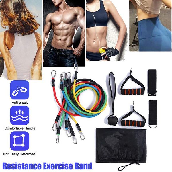 

resistance bands set yoga exercise fitness elastic rubber tubes band training workout gym expander pilates equipment