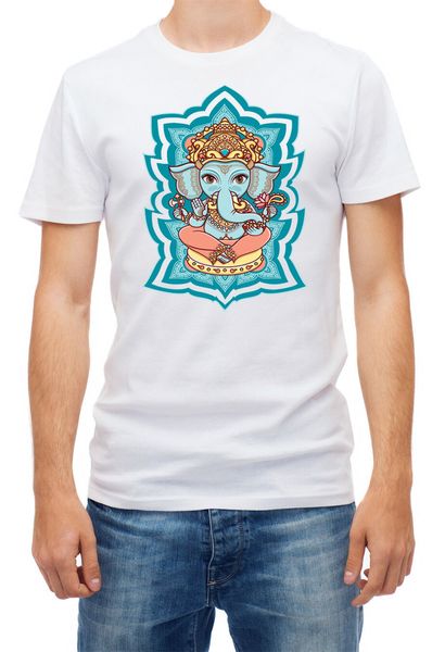

elephant happy ganesh chaturthi etnic hindu men's t shirt short sleeve 25th 30th 40th 50th birthday tee shirt