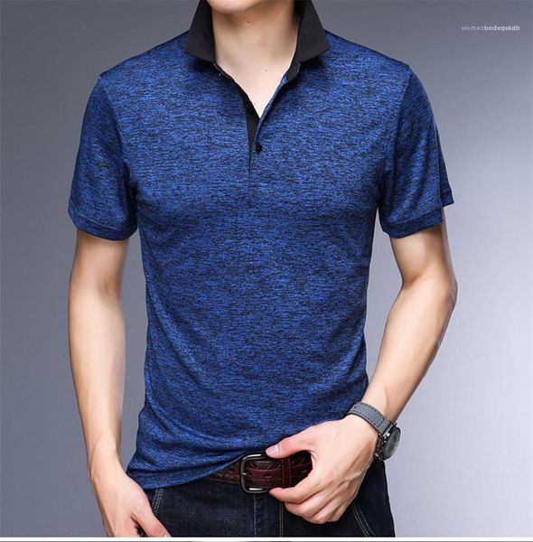

business polos summer casual tees male apparel mens pullover lapel neck short sleeved tshirts loose designer, White;black