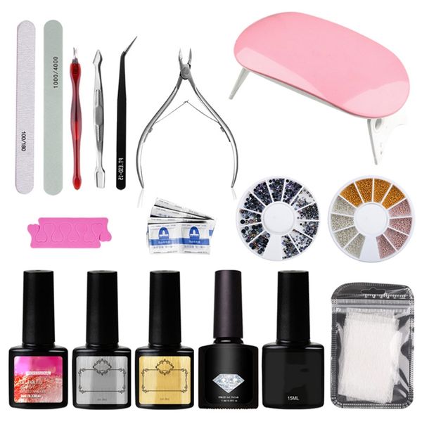 

nail set uv led lamp dryer nail gel polish kit manicure tools set electric drill for tools