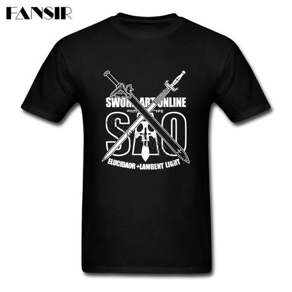 

anime sword art online short sleeved t-shirts teenage awesome clothes pure cotton o-neck men's t shirt for team