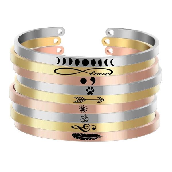 

inspirational quote bracelets women men's mantra jewelry gift letter arrow bangle arm manchette femme sl-062, Black