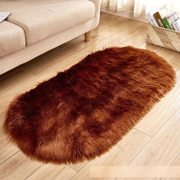 

20soft faux fur area rug carpets living room long plush oval carpet artificial wool sheepskin shaggy rugs floor mat for bedroom
