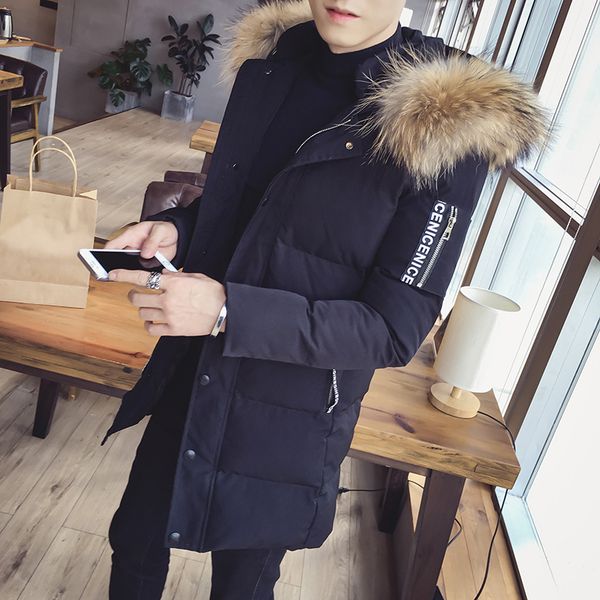 

parkas parkas men winter jacket 2020 men's cotton men's mid length cotton padded clothes a458-998-p120, Black