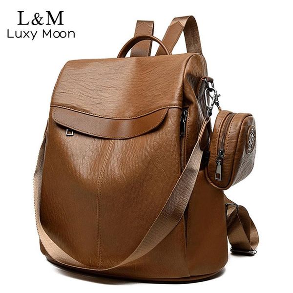 

многофункциональные рюкзак девушки повседневный ретро 2020 рюкзака travel brown женщины кожаные сумки xa163h для школы вместимость подростко