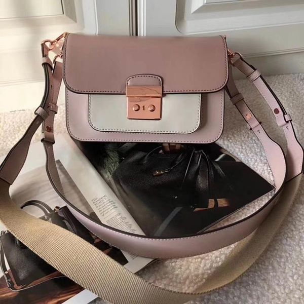

2020 new classic famous m sloan editor shoulder bag for women cross body leather color-block with two removable straps bags