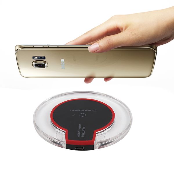 

crystal qi wireless charger pad for samsung galaxy s7/s6/s6 edge, charging pad universal with retail package
