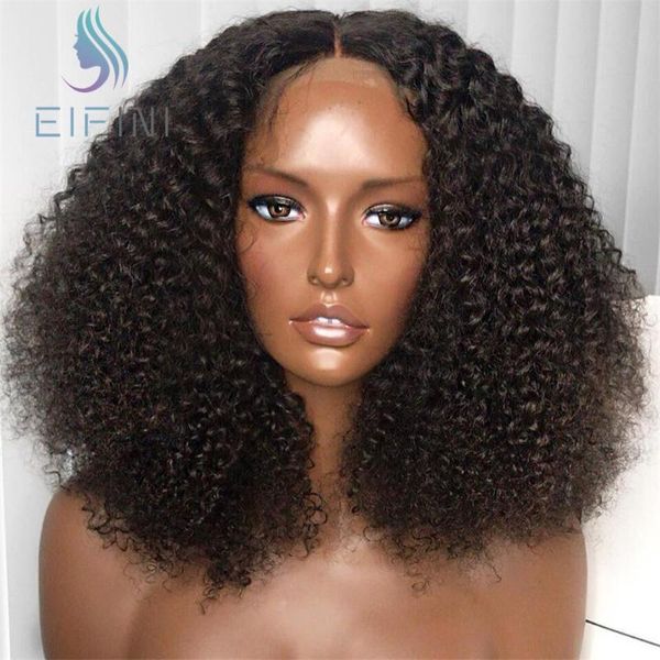 Parrucche ricci corti con chiusura in pizzo Bob 13x4 Parrucche anteriori in pizzo per capelli umani Parrucca brasiliana Afro crespa riccia Bob per donne nere Pre pizzicate8429944