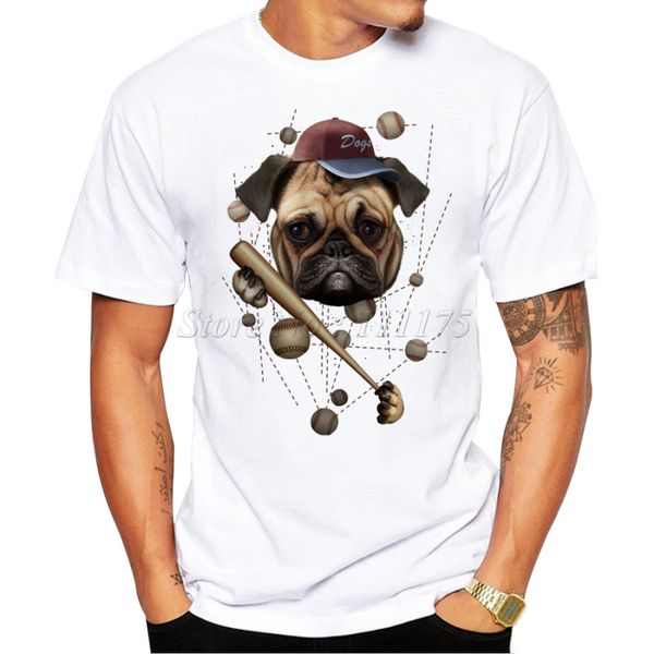 

2019 новые поступления мода baseball dog дизайн мужская футболка мальчик прохладный стиль tops случайные футболки