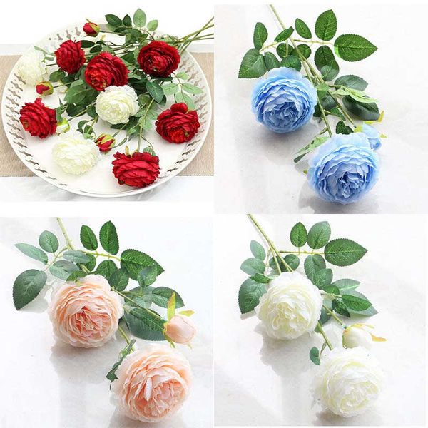 

artificial flowers home rose wedding rose peony bouquet pink bridal silk decor