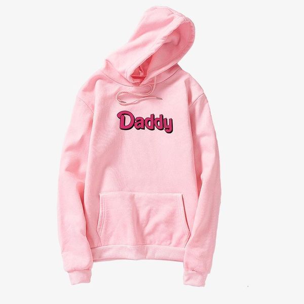 

new harajuku hoodies women men funny daddy letter print hooded casual loose fleece kawaii oversized sweatshirt long-sleeved, Black