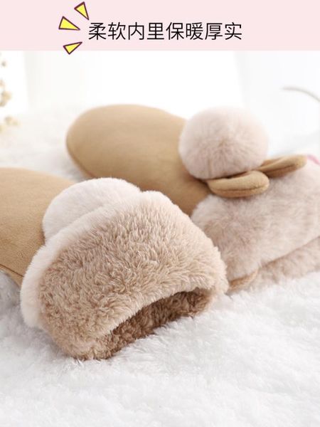 

lady winter warm gloves girls velvet windproof mittens students thickened warm leisure luva cute student gloves b9733, Blue;gray