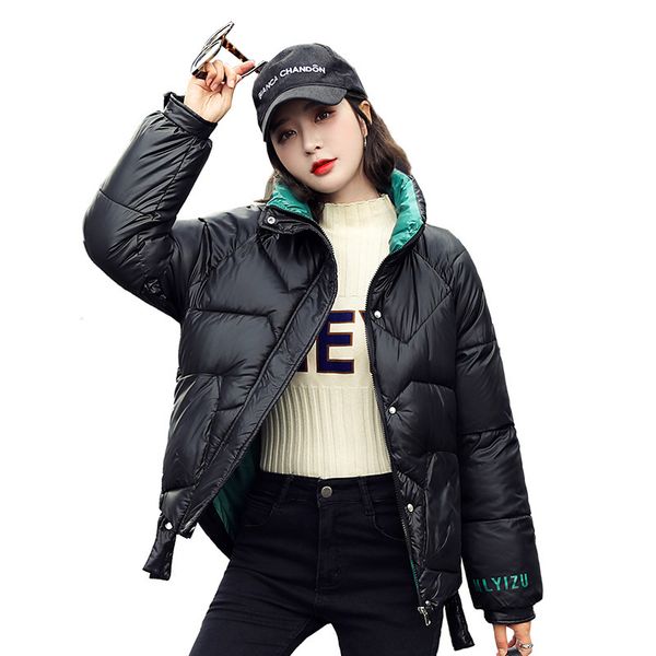 

winter women's parkas the new 2020 han edition brief students bread suit coat collar cotton padded jacket female m-2xl, Black