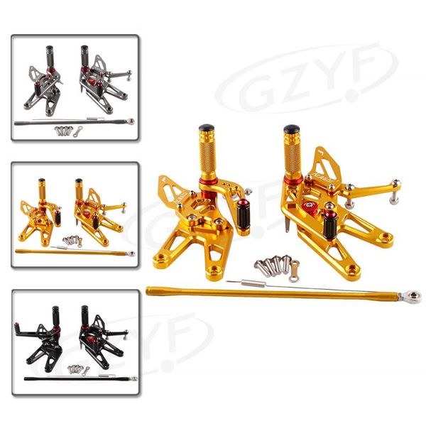 

pedals cnc motorcycle racing rearset adjustment rider foot pegs footpeg for yzf r6 2003 2004 2005 r6s 2006 2007 2008 2009
