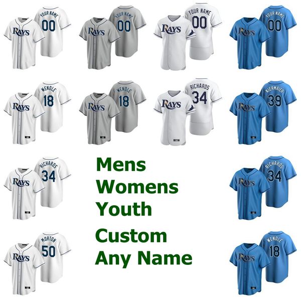 

уэйд боггс джерси женщин кевин киермаьер блэйк snell austin meadows майк дзунино emilio языческие тревор ричардс бейсбол джерси пользователь, Blue;black