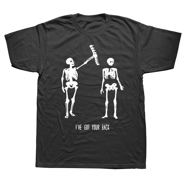 

summer i've got your back skeleton novelty print funny joke t shirt for men short sleeve o neck cotton t-shirt