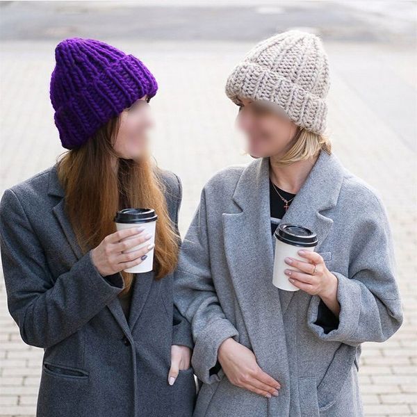

women winter hat knitted beanie hat cashmere knitted hats thick folds warm outdoor earmuffs cute 12 colors, Blue;gray