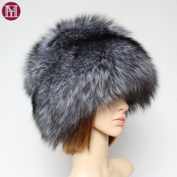 

stingy brim hats russian lady real fur bomber winter warm luxury fluffy genuine hat brand fashion 100%real raccoon caps, Blue;gray