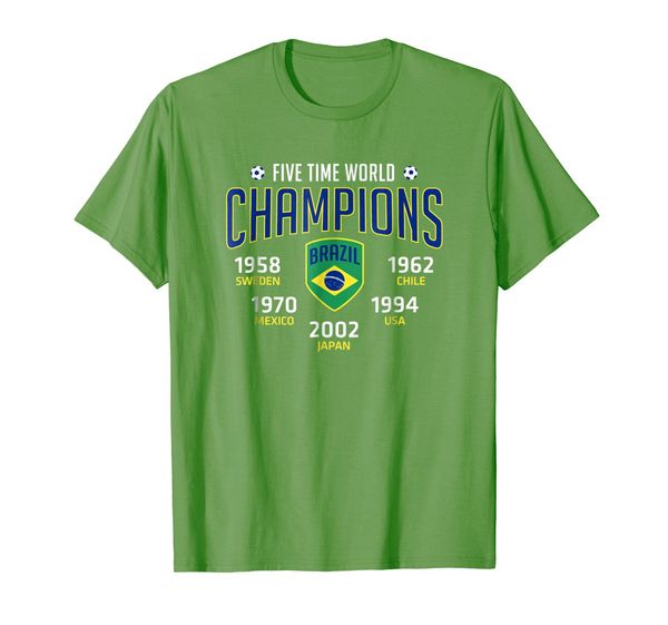 

2019 men's short sleeve o-neck t-shirts brazil footballer soccers five championshps 1958 1962 1970 1954 2002 team tee shirt