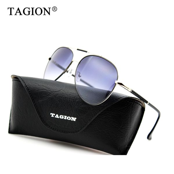

tagion classic men's pilot glasses brand designer aviation mirror sunglasses driving lenses with box2206, White;black