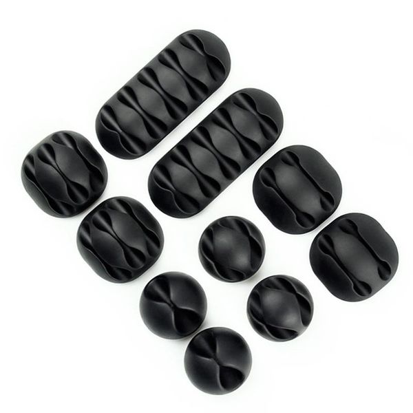 

newly usb cable organizer wire winder earphone holder cord clip office deskphone cables silicone tie fixer wire management