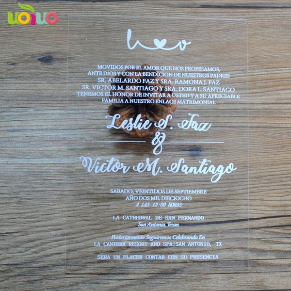 

greeting cards 20pcs sell black and white words printing laser cut wedding acrylic invitations 3d invitation sample