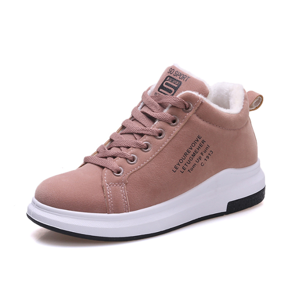 

boots 2021 shoes female women's winter plus velvet cotton thick-soled warm snow, Black