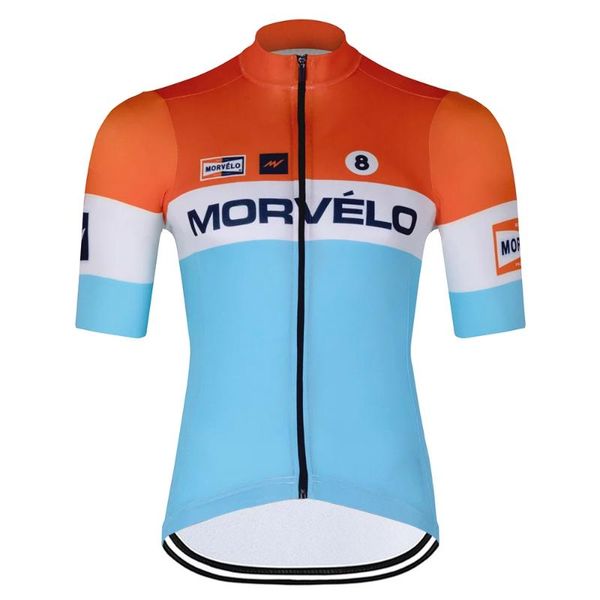 

racing jackets morvelo 2021 men cycling jersey short sleeve bike summer race clothing maillot mtb road shirt, Black;red
