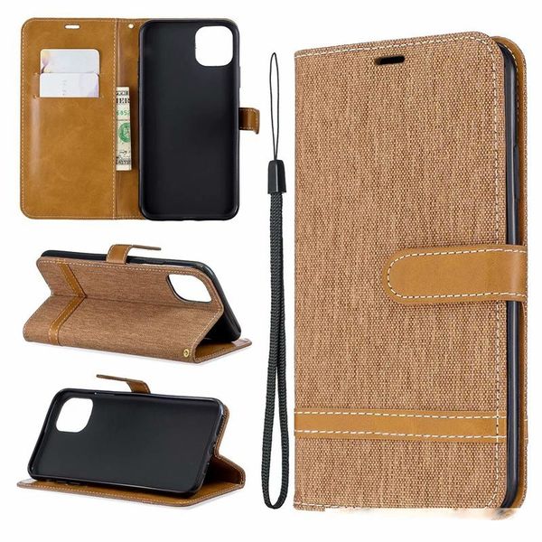 

for iphone 12 11 pro max samsung galaxy note 20 pro leather wallet case jean canvas hybrid cloth bicolor hit flip cover holder pouch strap