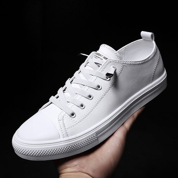 

fashion men's leather sneakers shoes breathable casual loafers shoes spring mens black white designer men loafers