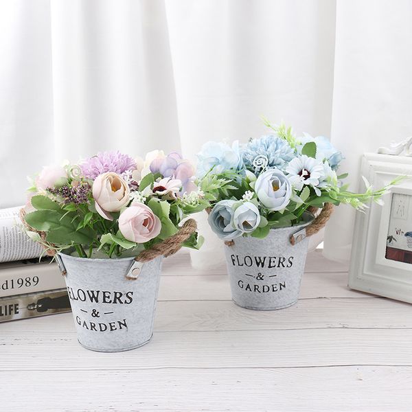 

artificial flower set(flower+vase) plants potted wedding home party decoration