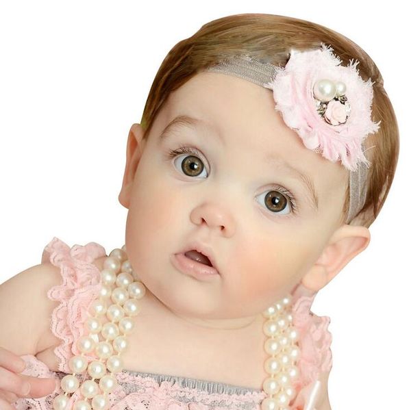 

100pcs/lot shabby chiffon flower headband for girls, Slivery;white