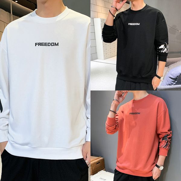 

round collar men's ins loose fashionable flow versatile new korean version of the fashionable flow in spring and sweater sweater autumn, Black
