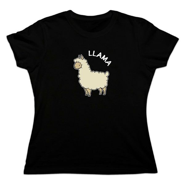 

llama cartoon women's novelty t-shirt tee shirt